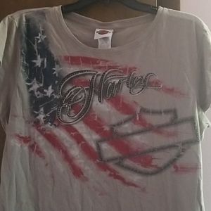 Rhinestone AMERICAN flag HD tee